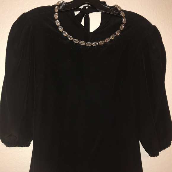 Couture Dolce & Gabbana Blk Rhinestone Neck Blouse - Picture 7 of 8